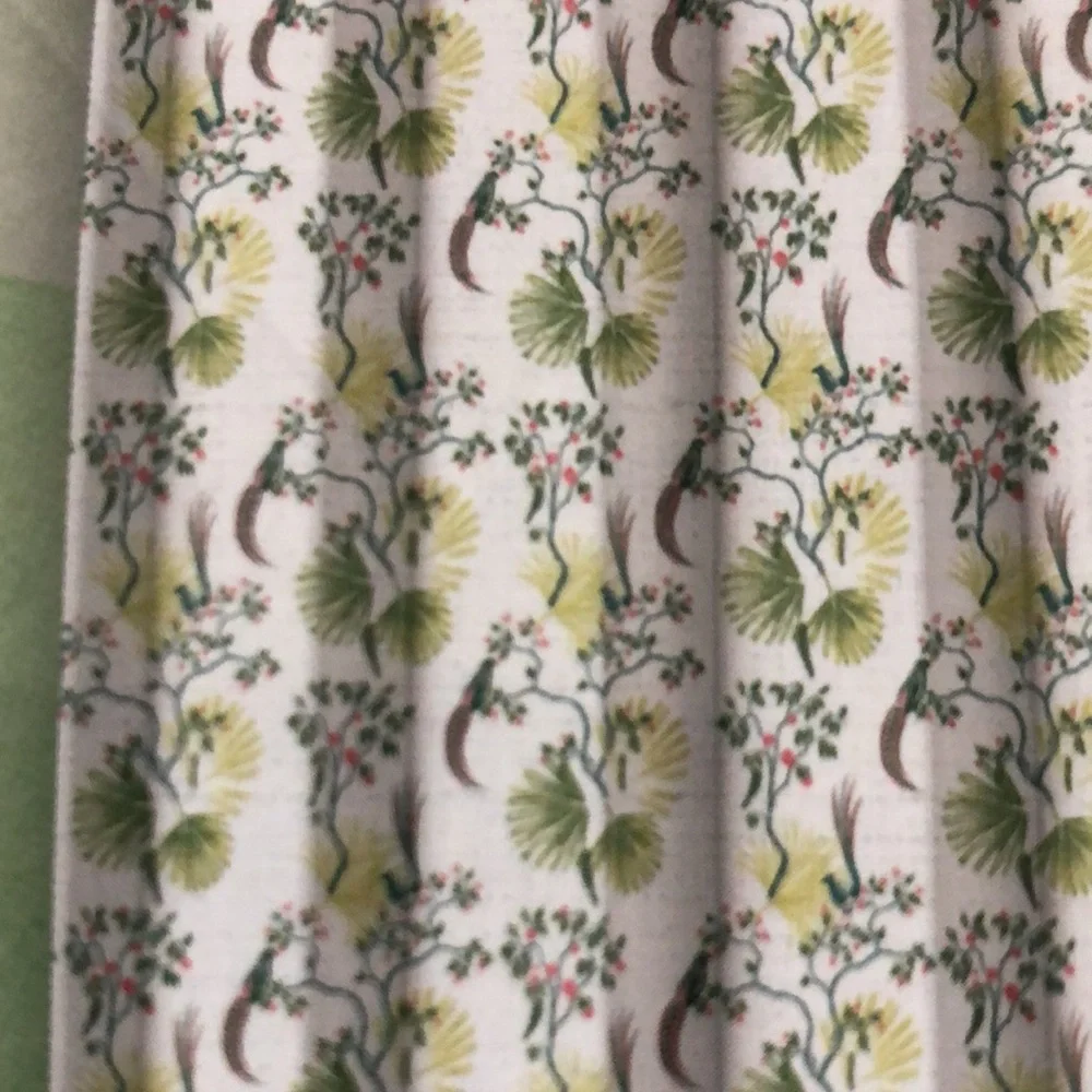 Bird & Palm Print Shower Curtain Set